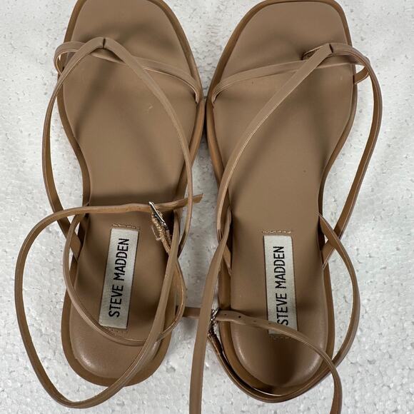 Steve Madden Strappy Ankle Wrap Thong Sandals Flats Women's 6.5 Brown - Picture 9 of 11
